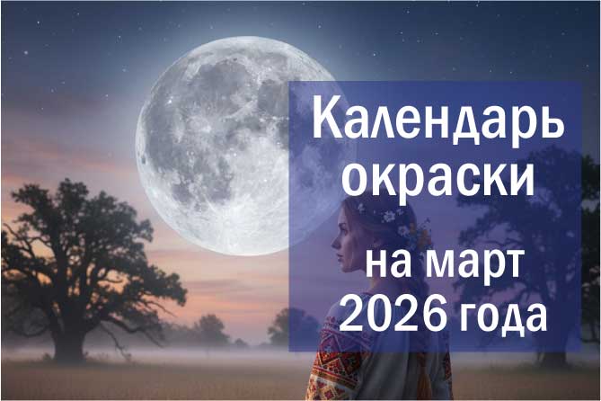Лунный календарь окрашивания на март