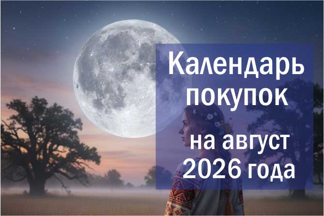 Лунный календарь покупок на август 2026