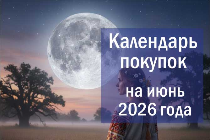 Лунный календарь покупок на июнь 2026