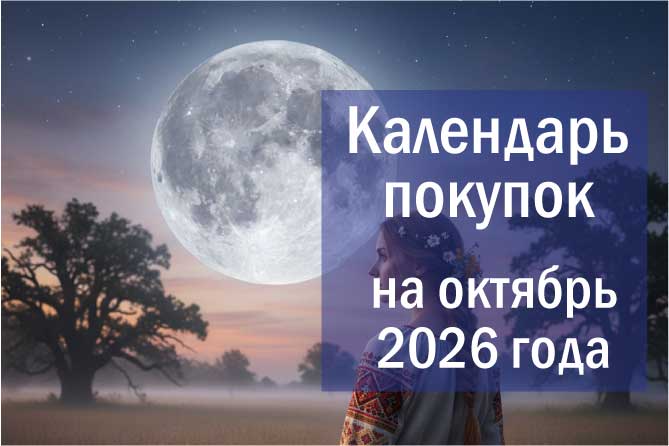 Лунный календарь покупок на октябрь 2026